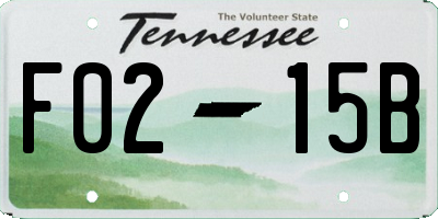 TN license plate F0215B
