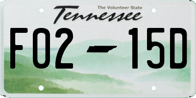TN license plate F0215D