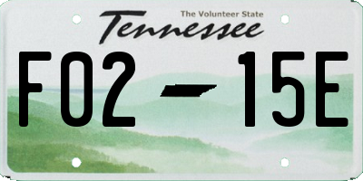 TN license plate F0215E