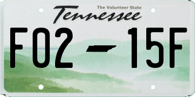 TN license plate F0215F
