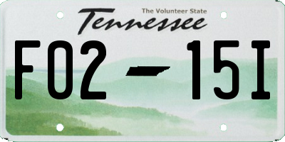 TN license plate F0215I