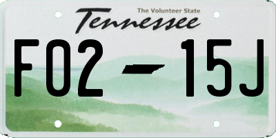 TN license plate F0215J