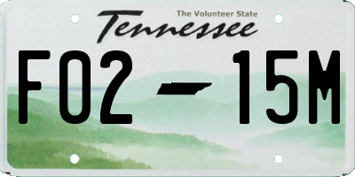 TN license plate F0215M