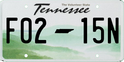 TN license plate F0215N