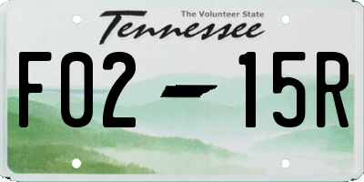 TN license plate F0215R