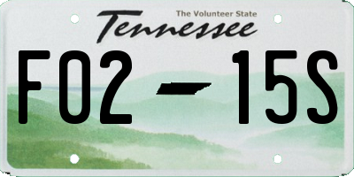 TN license plate F0215S