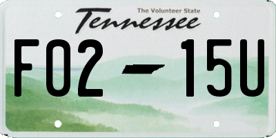 TN license plate F0215U
