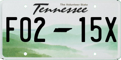 TN license plate F0215X