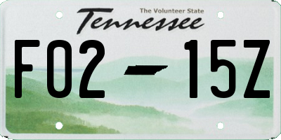 TN license plate F0215Z