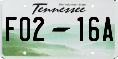 TN license plate F0216A