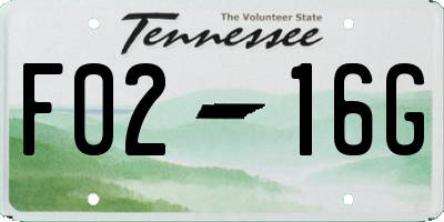 TN license plate F0216G