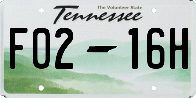 TN license plate F0216H