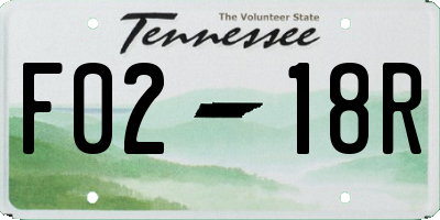 TN license plate F0218R
