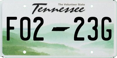 TN license plate F0223G