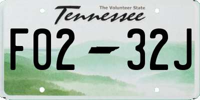 TN license plate F0232J