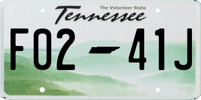 TN license plate F0241J