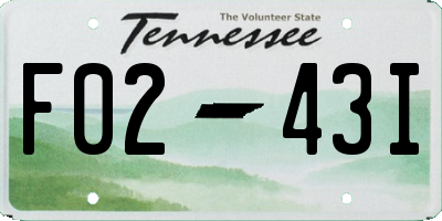 TN license plate F0243I