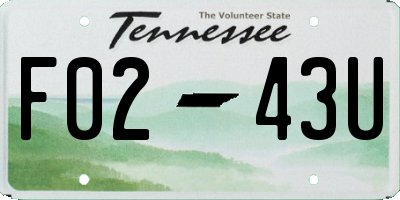 TN license plate F0243U