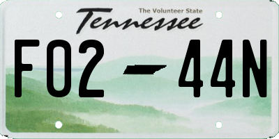 TN license plate F0244N