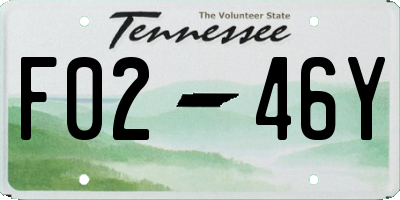 TN license plate F0246Y