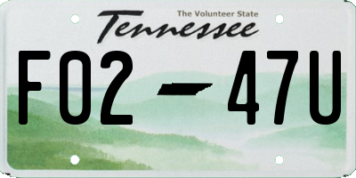 TN license plate F0247U