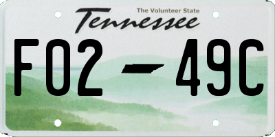TN license plate F0249C