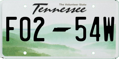 TN license plate F0254W