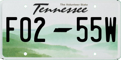 TN license plate F0255W