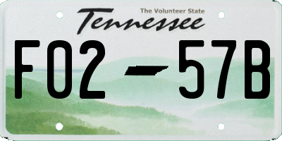 TN license plate F0257B