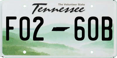 TN license plate F0260B