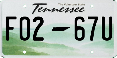 TN license plate F0267U