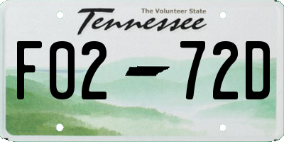 TN license plate F0272D