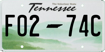 TN license plate F0274C