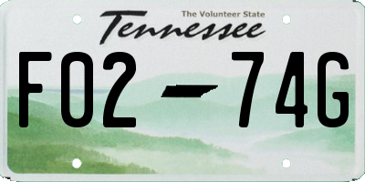 TN license plate F0274G