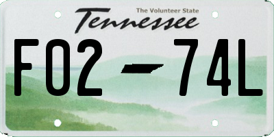 TN license plate F0274L