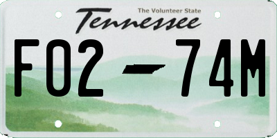 TN license plate F0274M
