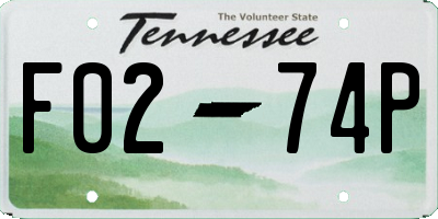 TN license plate F0274P
