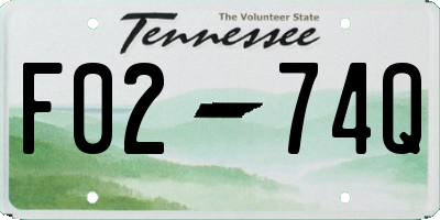 TN license plate F0274Q