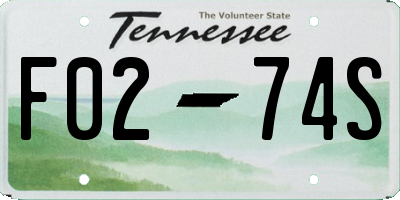 TN license plate F0274S