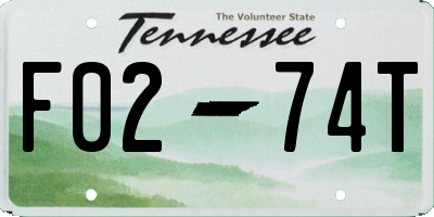 TN license plate F0274T