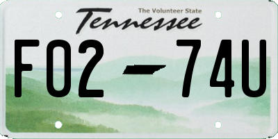 TN license plate F0274U
