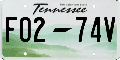 TN license plate F0274V