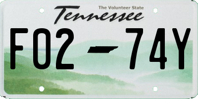 TN license plate F0274Y