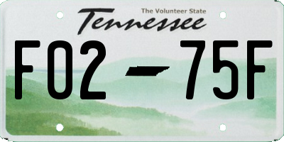 TN license plate F0275F