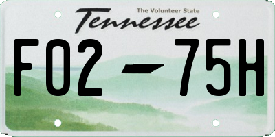 TN license plate F0275H