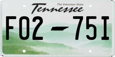 TN license plate F0275I