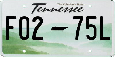 TN license plate F0275L