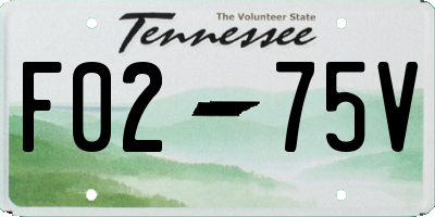 TN license plate F0275V