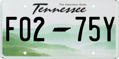 TN license plate F0275Y