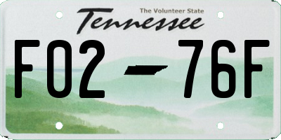 TN license plate F0276F